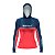 Camisa de Pesca Feminina Brk com Capuz Hybrid Red Blue Fishin com Proteção Solar UV50+ - Imagem 2