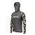 Camisa de Pesca Brk com Luva e Capuz Hybrid Camuflada Cinza e Verde com Proteção Solar UV50+ - Imagem 4