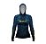 Camisa de Pesca Feminina Brk com Luva e Capuz Hybrid Camuflada Azul com Proteção Solar UV50+ - Imagem 2