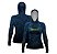 Camisa de Pesca Feminina Brk com Luva e Capuz Hybrid Camuflada Azul com Proteção Solar UV50+ - Imagem 1