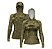 Camisa de Pesca Feminina Brk com Luva e Capuz Hybrid Camuflado Verde com Proteção Solar UV50+ - Imagem 1