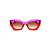 Óculos de sol Gustavo Eyewear G108 1. Cor: Vermelho e violeta translúcido. Haste violeta. Lentes marrom. - Imagem 1