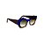 Óculos de Sol Gustavo Eyewear G108 3. Cor: Azul translúcido, preto e fumê. Haste preta. Lentes cinza. - Imagem 2