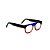 Armação para óculos de Grau Gustavo Eyewear G14 9. Cor: Azul, verde e vermelho translúcido. Haste verde. - Imagem 2