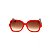 Óculos de Sol Gustavo Eyewear G110 3. Cor: Vermelho opaco. Haste animal print. Lentes marrom. - Imagem 1