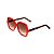 Óculos de Sol Gustavo Eyewear G110 3. Cor: Vermelho opaco. Haste animal print. Lentes marrom. - Imagem 3