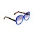 Óculos de Sol Gustavo Eyewear G110 8. Cor: Azul translúcido. Haste animal print. Lentes cinza. - Imagem 2