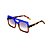 Óculos de Sol Gustavo Eyewear G114 3. Cor: Azul e caramelo translúcido. Haste animal print. Lentes cinza. - Imagem 3