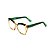 Armação para óculos de Grau Gustavo Eyewear G111 3. Cor: Âmbar e verde translúcido. Haste verde. - Imagem 3