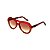 Óculos de Sol Gustavo Eyewear G113 9. Cor: Vermelho e marrom fosco translúcido. Haste animal print. Lentes marrom. - Imagem 3
