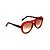 Óculos de Sol Gustavo Eyewear G113 9. Cor: Vermelho e marrom fosco translúcido. Haste animal print. Lentes marrom. - Imagem 2