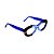 Armação para óculos de Grau Gustavo Eyewear G36 4. Cor: Animal print, azul translúcido e preto. Haste azul. - Imagem 3