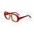 Armação para óculos de Grau Gustavo Eyewear G116 4. Cor: Laranja e vermelho translúcido. Haste vermelha. - Imagem 3