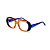 Armação para óculos de Grau Gustavo Eyewear G116 11. Cor: Laranja e azul translúcido. Haste azul. - Imagem 2