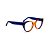 Armação para óculos de Grau Gustavo Eyewear G117 4. Cor: Azul e caramelo translúcido. Haste azul. - Imagem 2