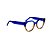 Armação para óculos de Grau Gustavo Eyewear G117 200. Cor: Azul e âmbar translúcido. Haste azul. - Imagem 2