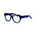 Armação para óculos de Grau Gustavo Eyewear G107 9. Cor: Animal print e azul translúcido. Haste azul. - Imagem 3
