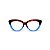 Óculos de Grau G107 5 em animal print e azul, com as hastes azuis. Clássico - Imagem 1