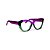 Armação para óculos de Grau Gustavo Eyewear G107 13. Cor: Violeta, verde translúcido e preto. Haste violeta. - Imagem 2