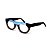 Armação para óculos de Grau Gustavo Eyewear G120 5. Cor: Azul, fumê translúcido e preto. Haste preta. - Imagem 3