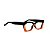 Armação para óculos de Grau Gustavo Eyewear G81 2. Cor: Preto, nude e laranja opaco. Haste preta. - Imagem 2