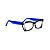 Armação para óculos de Grau Gustavo Eyewear G81 9. Cor: Cristal e azul translúcido. Haste azul. - Imagem 2