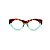 Armação para óculos de Grau Gustavo Eyewear G119 10. Cor: Animal print e azul translúcido. Haste animal print. - Imagem 1