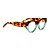 Armação para óculos de Grau Gustavo Eyewear G119 10. Cor: Animal print e azul translúcido. Haste animal print. - Imagem 2