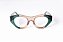 Óculos de Grau Gustavo Eyewear G119 6 nas cores âmbar e verde, hastes Animal Print. - Imagem 1