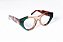 Óculos de Grau Gustavo Eyewear G119 6 nas cores âmbar e verde, hastes Animal Print. - Imagem 2