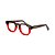 Armação para óculos de Grau Gustavo Eyewear G41 5. Cor: Fumê e vermelho fosco. Haste fumê. - Imagem 3