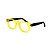 Armação para óculos de Grau Gustavo Eyewear G41 7. Cor: Amarelo translúcido. Haste preta. - Imagem 3
