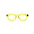Armação para óculos de Grau Gustavo Eyewear G41 7. Cor: Amarelo translúcido. Haste preta. - Imagem 1