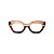 Armação para óculos de Grau Gustavo Eyewear G70 4. Cor: Animal print e âmbar translúcido. Haste marrom. - Imagem 1