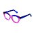 Armação para óculos de Grau Gustavo Eyewear G70 8. Cor: Violeta e azul translúcido. Haste azul. - Imagem 3