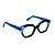 Armação para óculos de Grau Gustavo Eyewear G70 9. Cor: Preto, azul e fumê translúcido. Haste azul. - Imagem 2