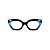 Armação para óculos de Grau Gustavo Eyewear G70 9. Cor: Preto, azul e fumê translúcido. Haste azul. - Imagem 1