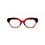 Armação para óculos de Grau Gustavo Eyewear G70 12. Cor: Vermelho, marrom e âmbar translúcido. Haste vermelha. - Imagem 1