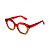 Armação para óculos de Grau Gustavo Eyewear G70 14. Cor: Vermelho e caramelo translúcido. Haste vermelha. - Imagem 3