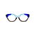 Armação para óculos de Grau Gustavo Eyewear G70 15. Cor: Azul, azul claro e fumê translúcido. Haste azul. - Imagem 1