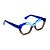 Armação para óculos de Grau Gustavo Eyewear G70 15. Cor: Azul, azul claro e fumê translúcido. Haste azul. - Imagem 2