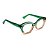 Armação para óculos de Grau Gustavo Eyewear G70 31. Cor: Verde e âmbar translúcido. Haste verde. - Imagem 2