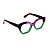 Armação para óculos de Grau Gustavo Eyewear G70 29. Cor: Violeta, marrom e verde translúcido. Haste animal print. - Imagem 2