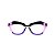 Armação para óculos de Grau Gustavo Eyewear G37 6. Cor: Preto, azul, violeta e cristal translúcido. Haste violeta. - Imagem 1