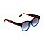 Óculos de Sol Gustavo Eyewear G63 2. Cor: Animal print e azul translúcido. Haste animal print. Lentes cinza. - Imagem 2