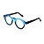 Armação para óculos de Grau Gustavo Eyewear G29 18. Cor: Azul translúcido e preto. Haste preta. - Imagem 3
