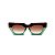 Óculos de Sol Gustavo Eyewear G137 8. Cor: Animal print e verde translúcido. Haste animal print. Lentes marrom. - Imagem 1