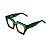 Armação para óculos de Grau Gustavo Eyewear G137 6. Cor: Verde translúcido e animal print. Haste verde. - Imagem 3