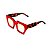 Armação para óculos de Grau Gustavo Eyewear G137 10. Cor: Vermelho opaco e translúcido. Haste animal print. - Imagem 3