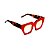 Armação para óculos de Grau Gustavo Eyewear G137 10. Cor: Vermelho opaco e translúcido. Haste animal print. - Imagem 2